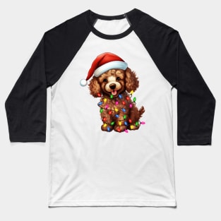 Christmas Poodle Baseball T-Shirt